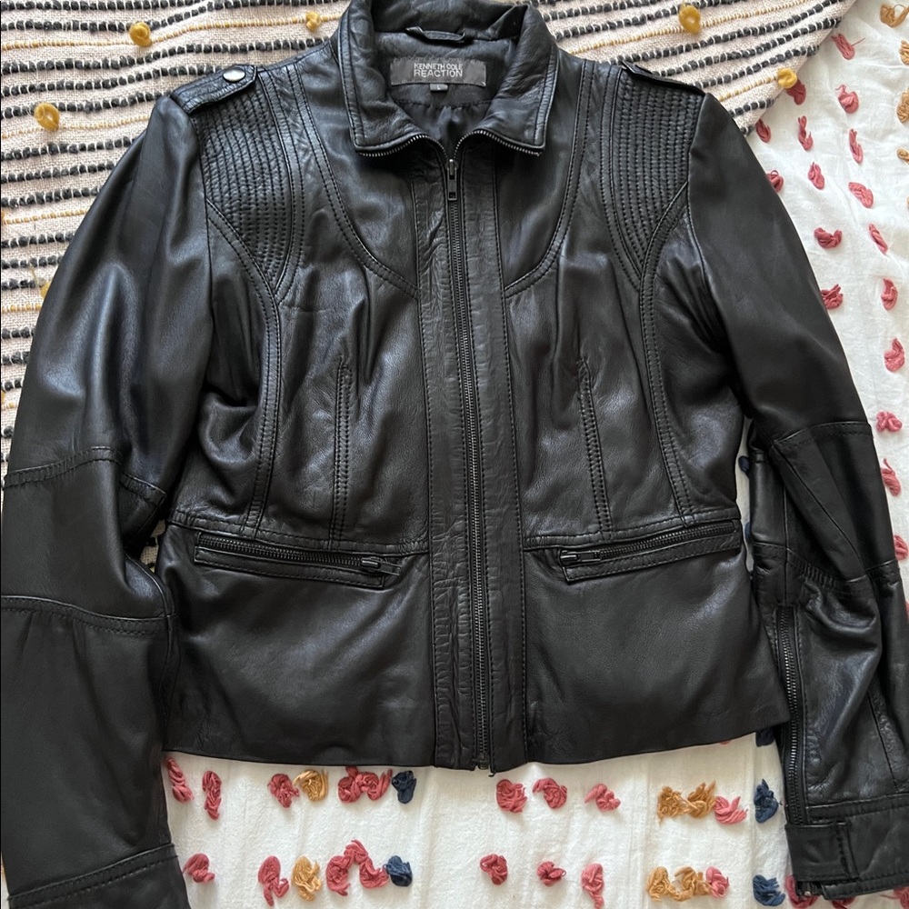 Reaction Kenneth Cole leather moto